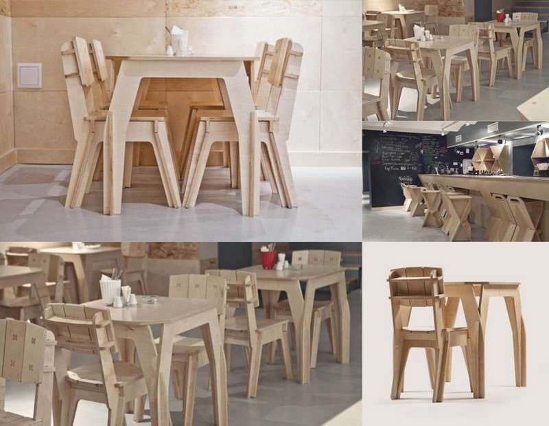Laser Cut Wooden Table and Chair Layout