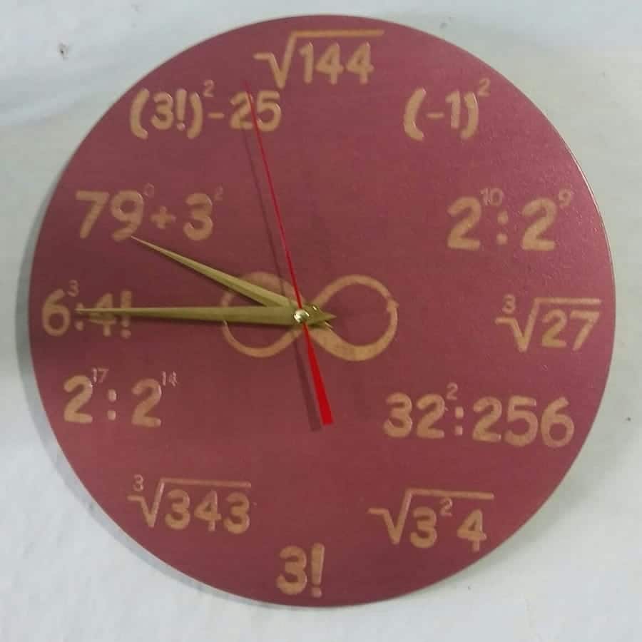 Wood Engraved Maths Equation Wall Clock Laser Cut File