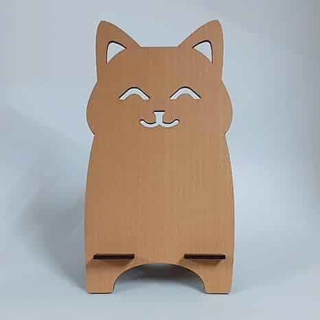 Cute Cat Cell Phone Holder Stand Laser Cut File