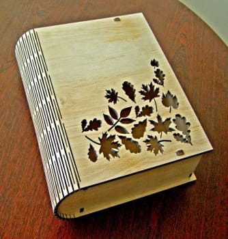 Living Hinge Book Box with Flower Cutout Design Laser Cut File