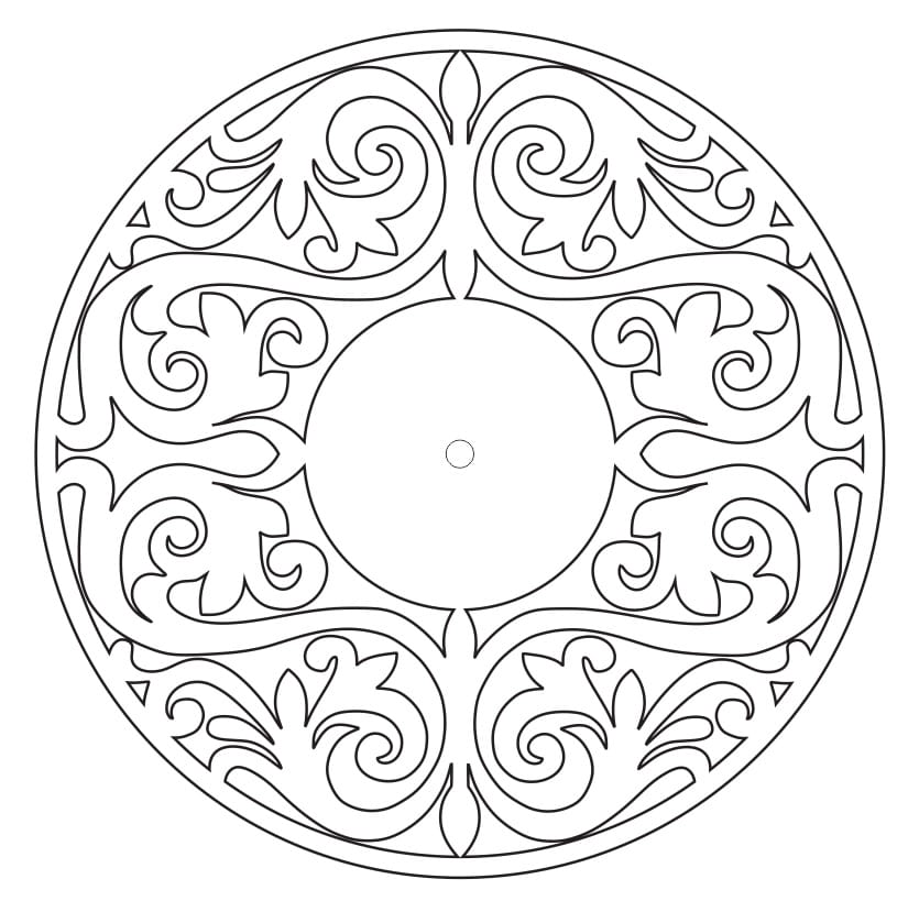 Floral Pattern Wall Clock Laser Cut File