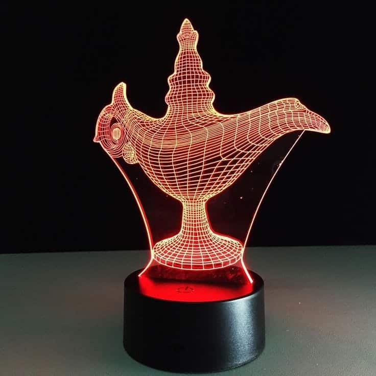 Aladdin Chirag 3D Illusion Acrylic Lamp DXF File