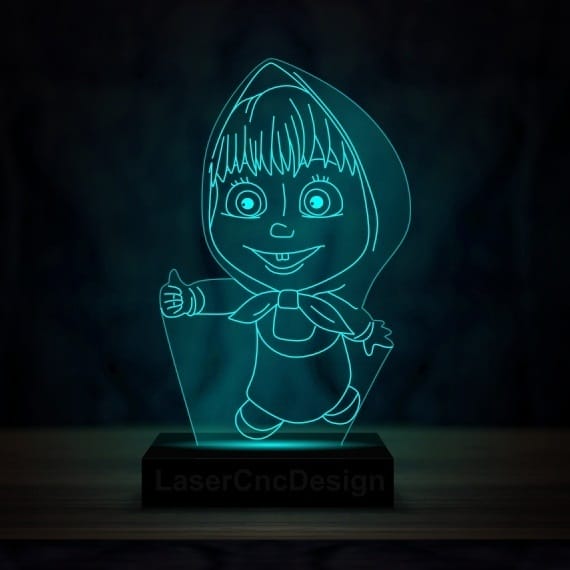 Masha and The Bear Night Light Lamp DXF File