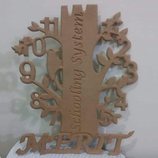 3D Wooden Tree Style Wall Clock Laser Cut DXF File