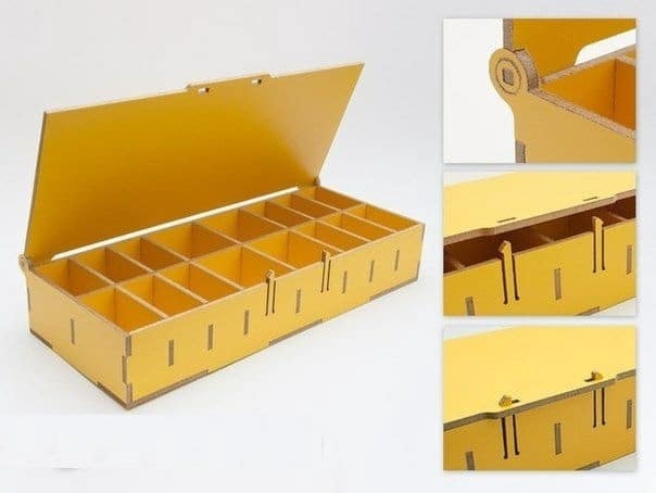 Laser Cut 16 Compartment Storage Organizer Mini Boxes