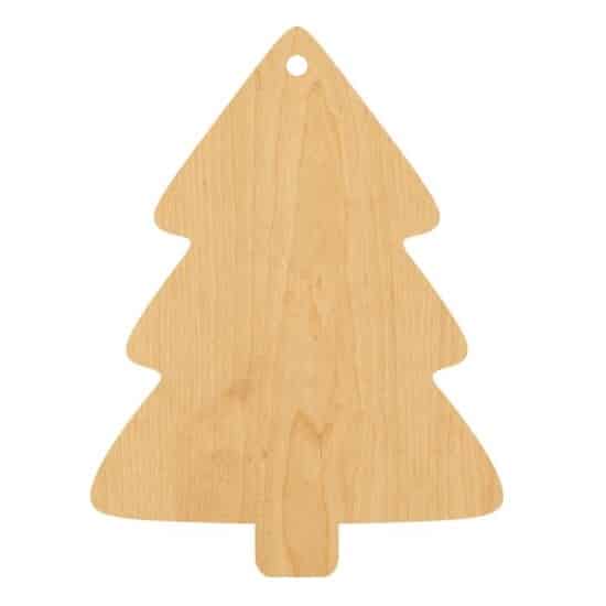 Wooden Christmas Tree Shape Plain Wood Craft Tag with Hole Laser Cut DXF File