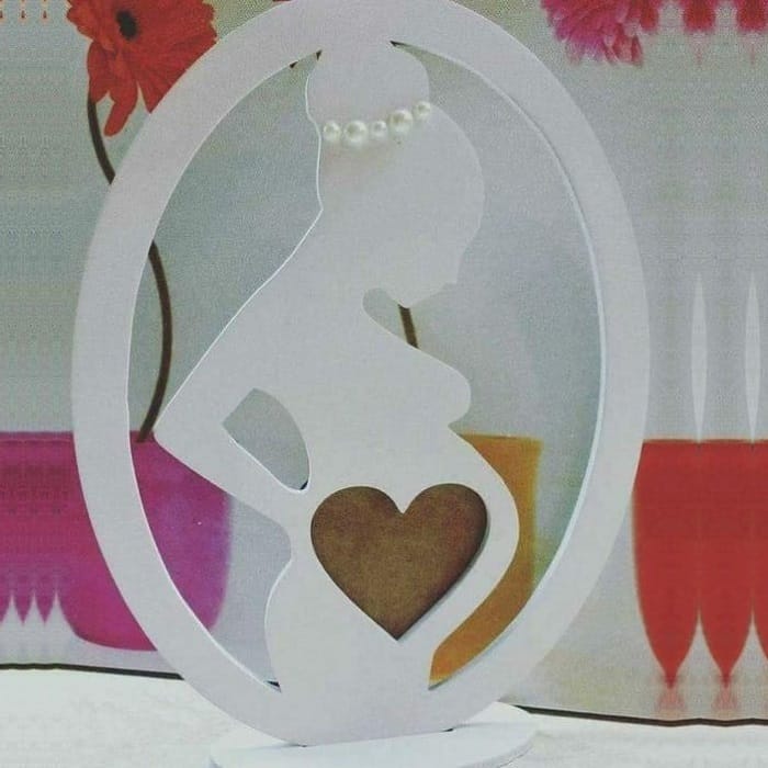 Pregnant Heart Wooden Photo Frame Laser Cut File
