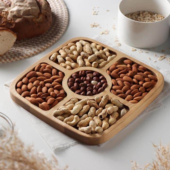 Laser Cut Dry Fruit Tray with Sections Circle and Square Collection