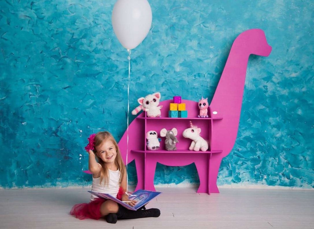 Laser Cut Brachiosaurus Dinosaur Shelf for Kids Room