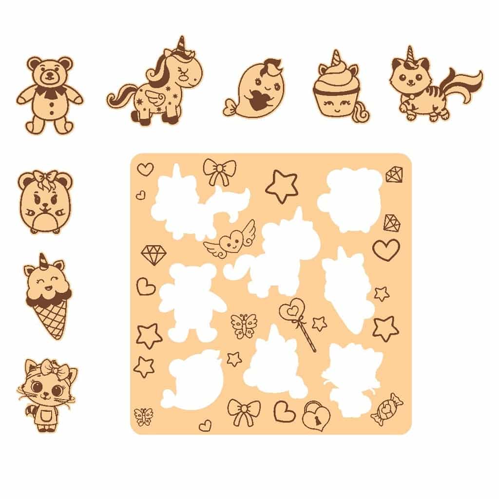 Kids Puzzle Board Laser Cut Preschool Learning Toy File
