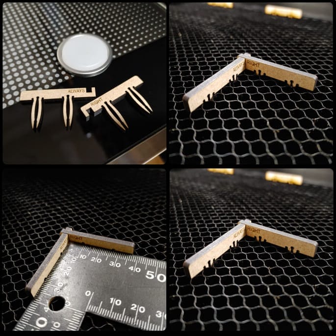 Always Right Laser Cut Honeycomb Pins for Assuring a Right Angle Layout File
