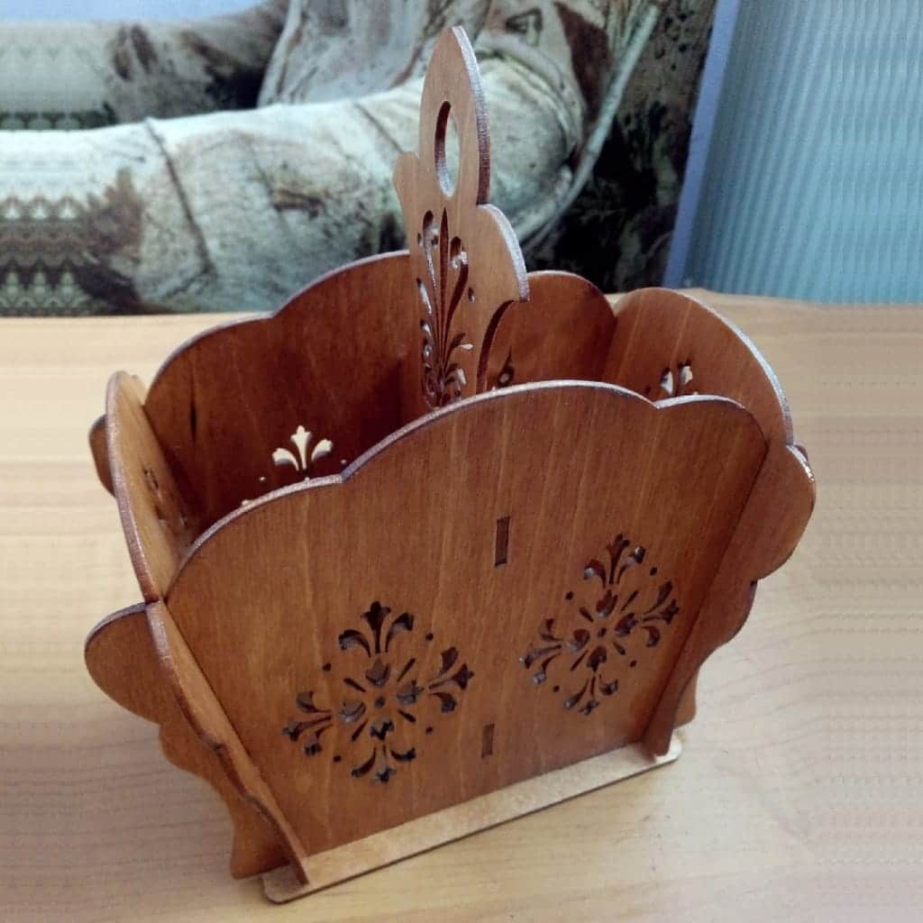 Decorative Wooden Cutlery Holder for Dining Table Laser Cut File