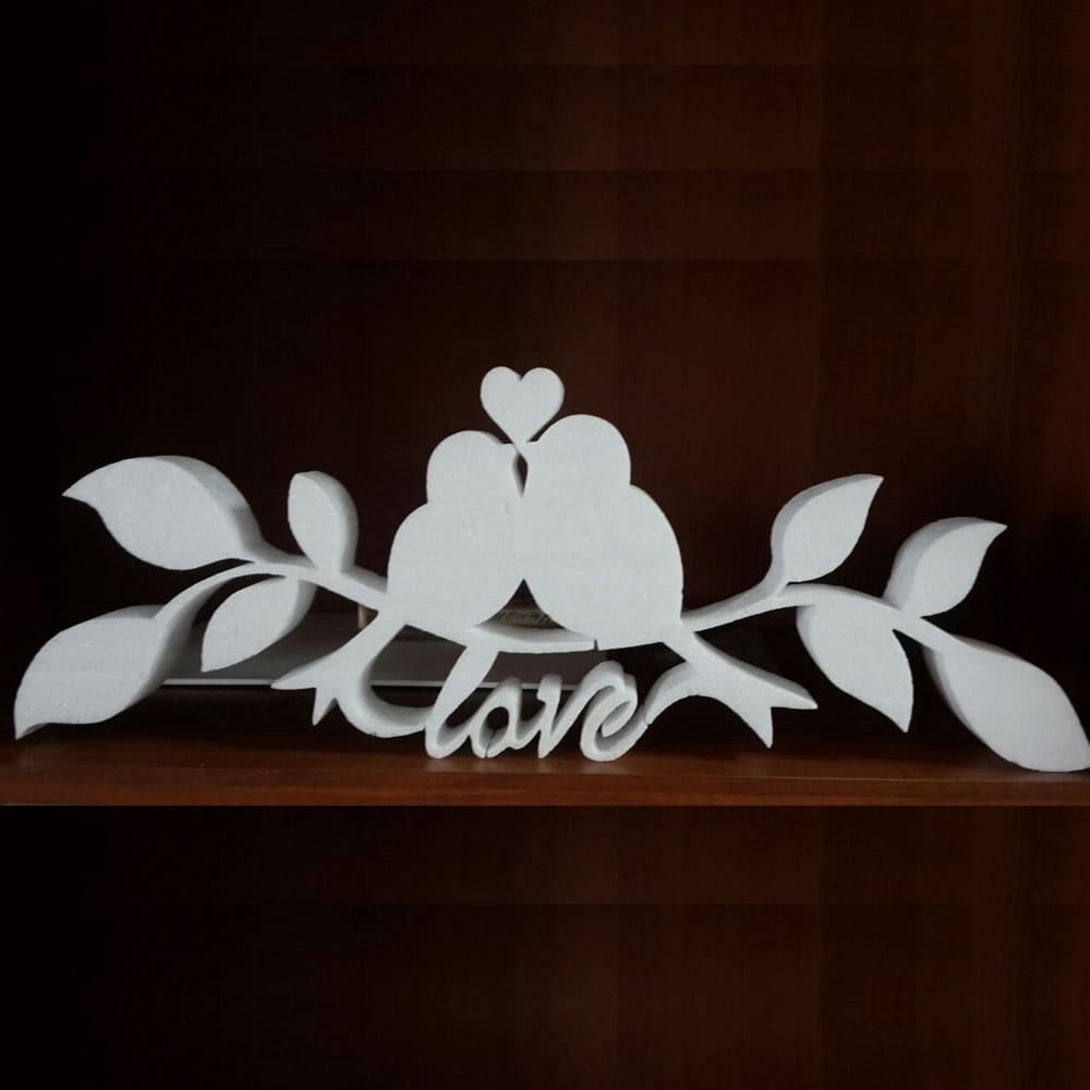 Lovebirds Couple on Branch Decor for Valentines Day Laser Cut File