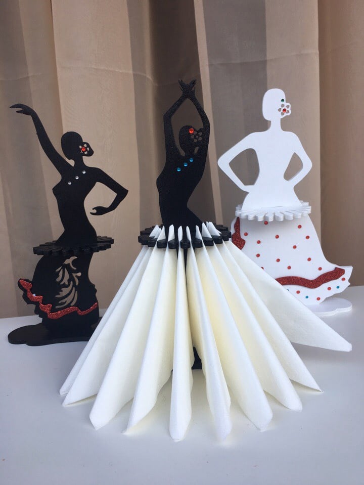 Laser Cut Flamenco Dancing Lady Napkin Holder Collection