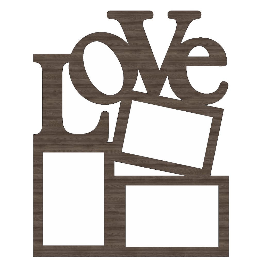 Love Collage Wall Picture Frame Laser Cut File