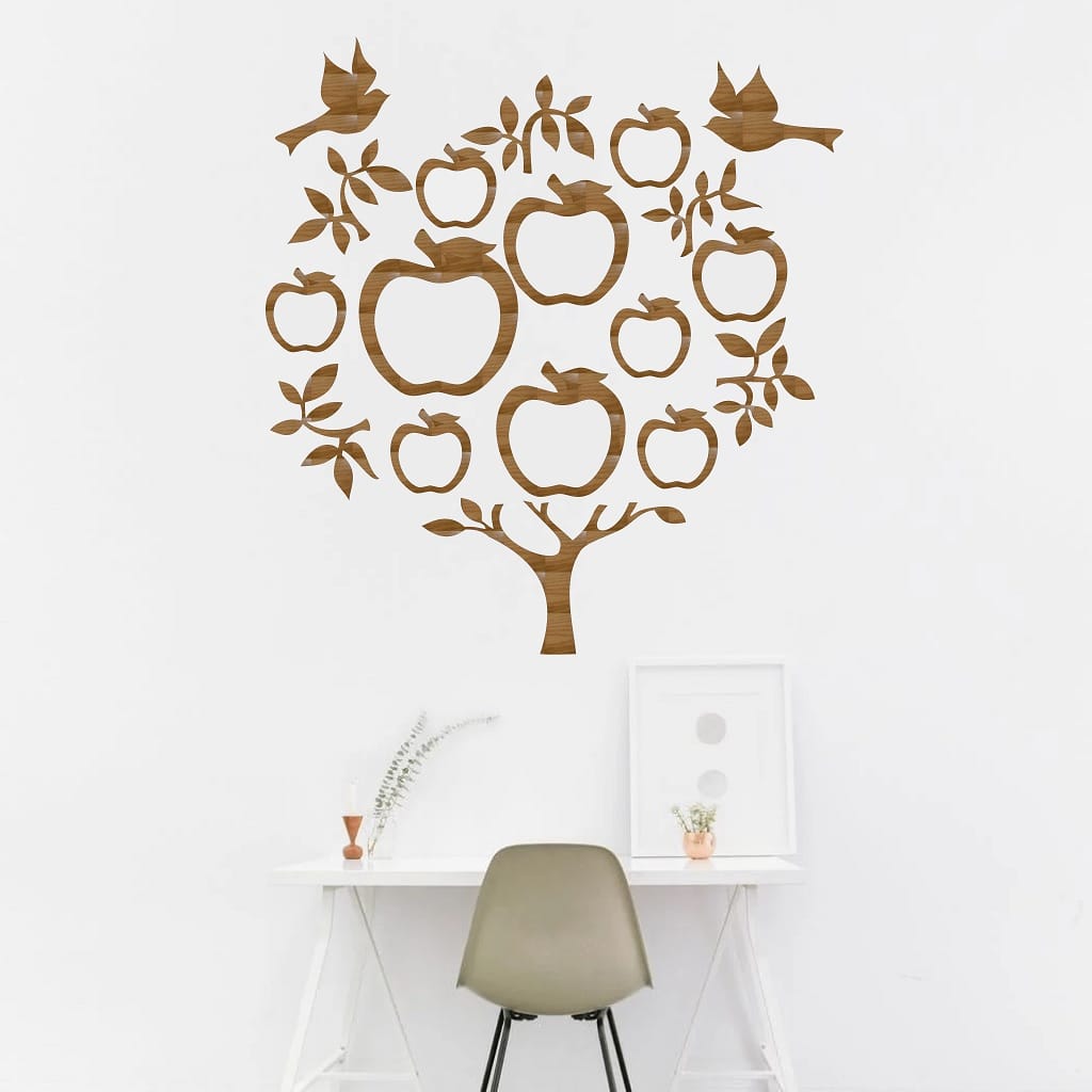 Family Tree with Apple Photo Frames Laser Cut File