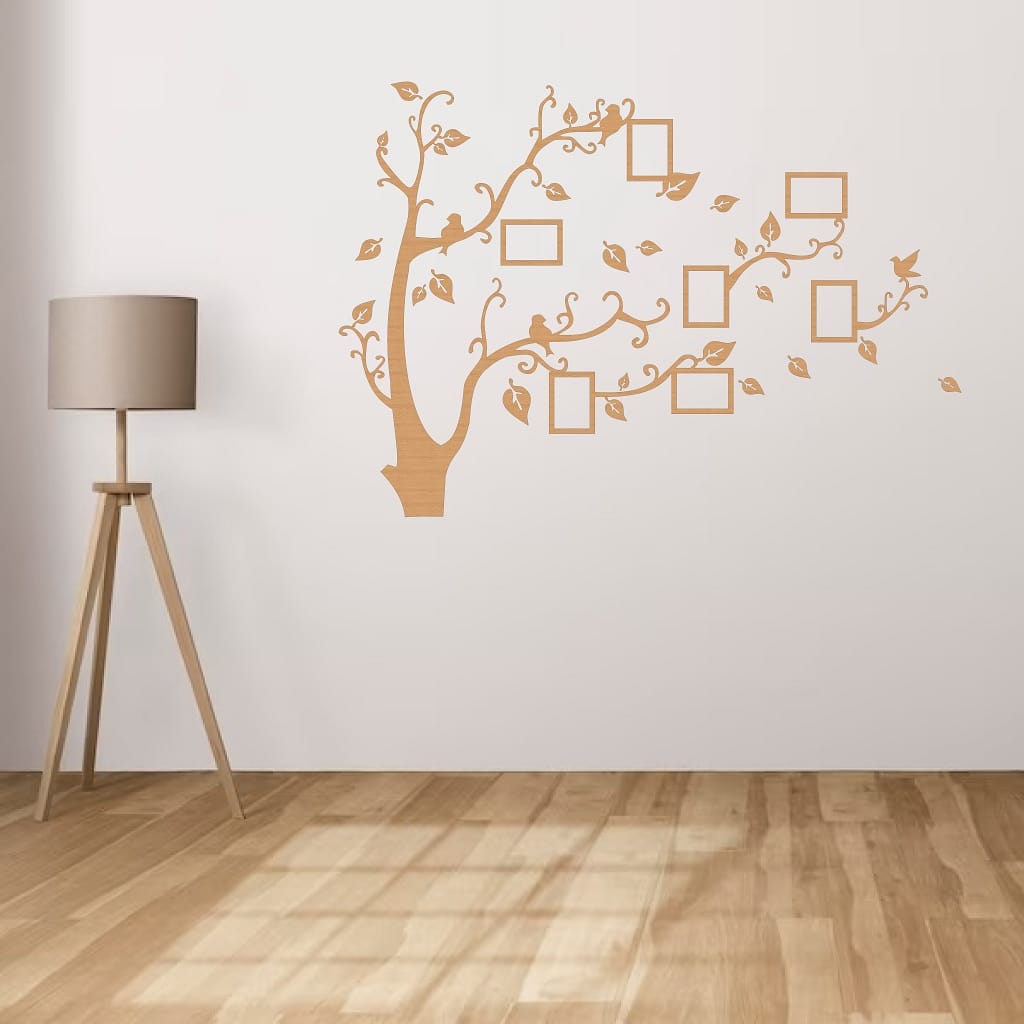 Family Tree Wall Stickers with Photo Frames Laser Cut File