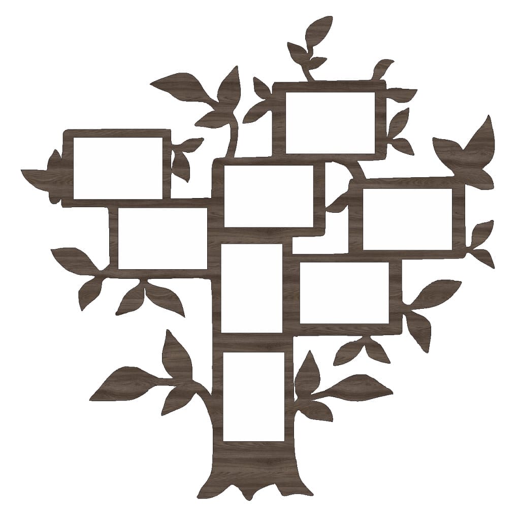 Flat Tree with Family Picture Frame for Wall Laser Cut File