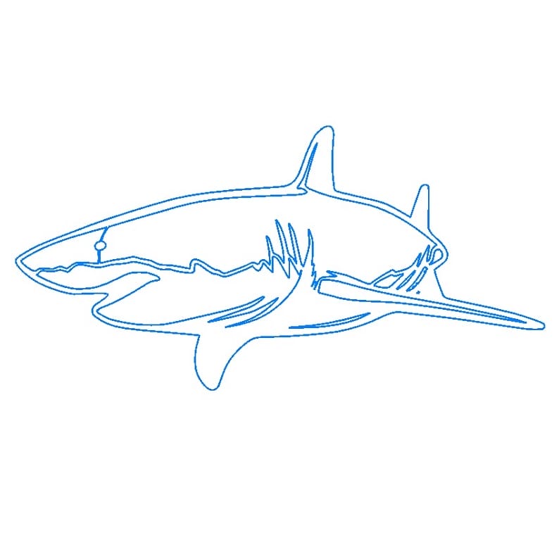 Shark Metal Wall Art Decor Laser Cut DXF File