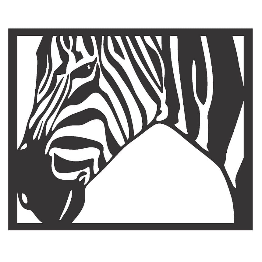 Zebra Head Metal Wall Art Panel Laser Cut File