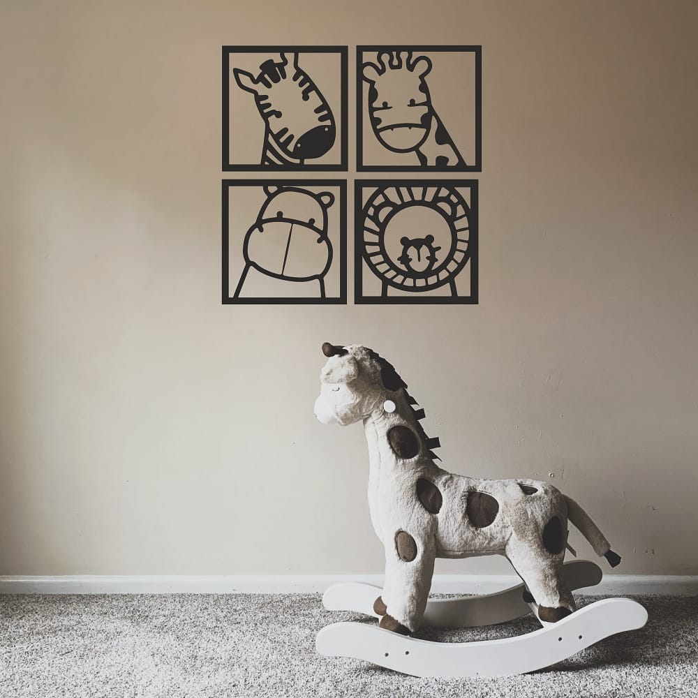 Baby Animal Wall Sticker for Kids Room Laser Cut File