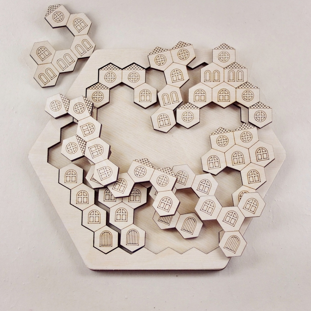 Hexagon Honeycomb Kids Puzzle Toy Laser Cut File