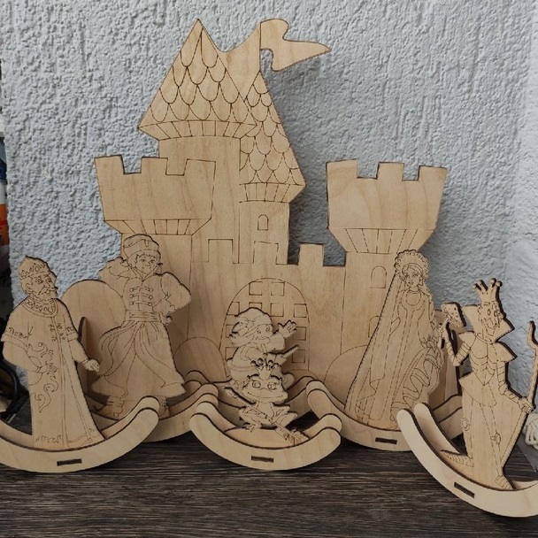 Frog Princess Fairy Tale Wooden Characters Laser Cut File