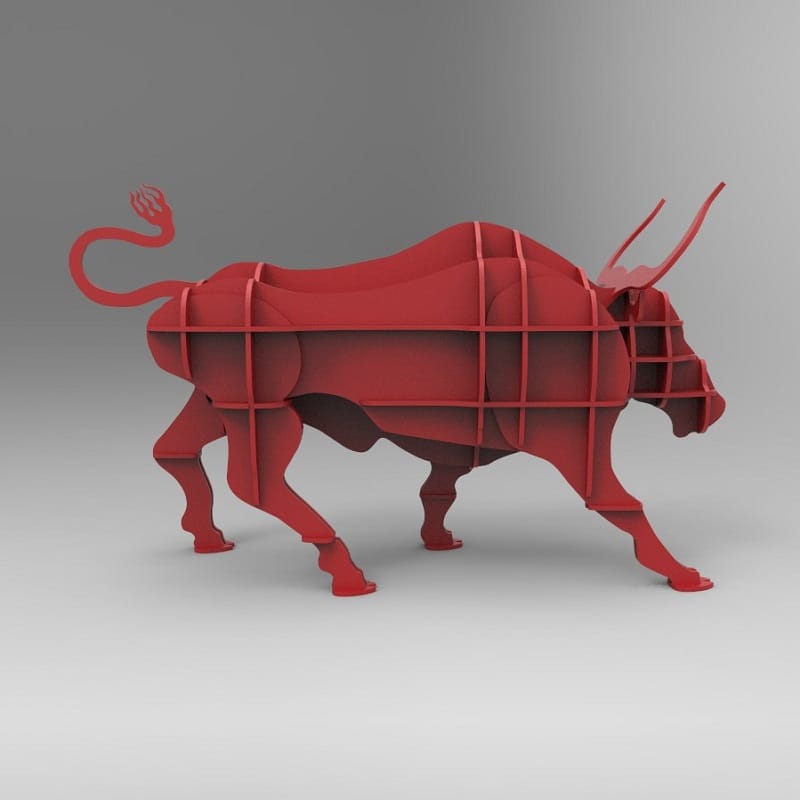 Angry Bull Floor Shelf Laser Cut File
