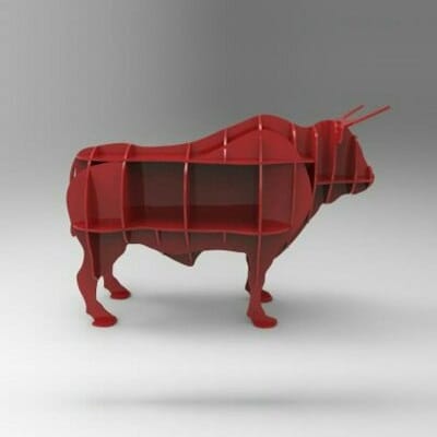 Bull Bookshelf Template Laser Cut File