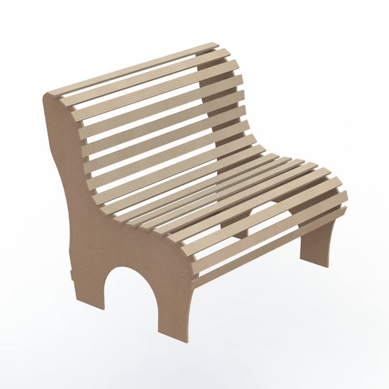 Wooden Sidewalk Bench Laser Cut CDR DXF File Free Download | Vecty