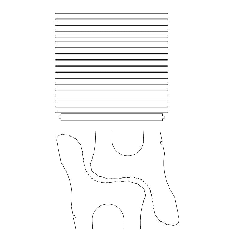 Wooden Sidewalk Bench Laser Cut File
