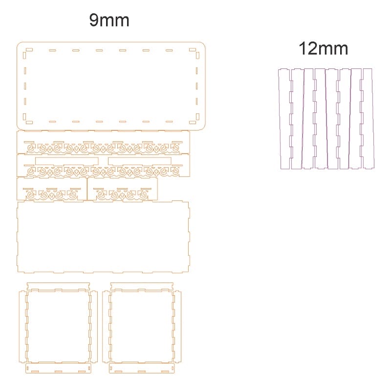 Table with 2 Drawers Laser Cut File