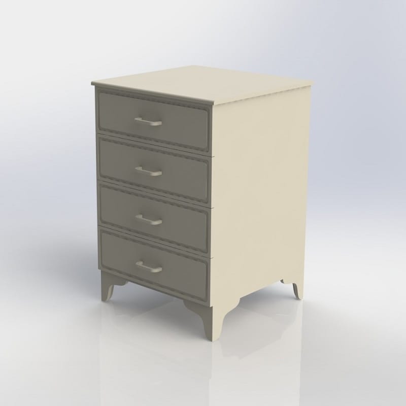4 Drawer Chest of Drawers Laser Cut File