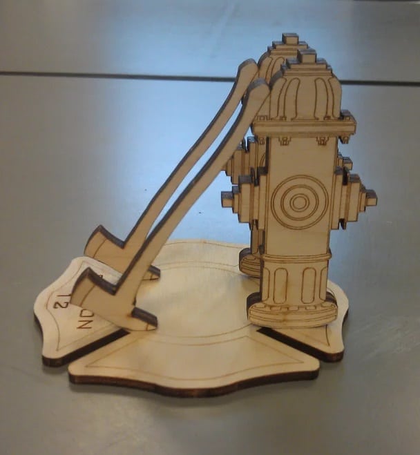 Laser Cut Fire Hydrant Mobile Stand