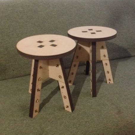 Trapezoid Mini Stool Layout Laser Cut File