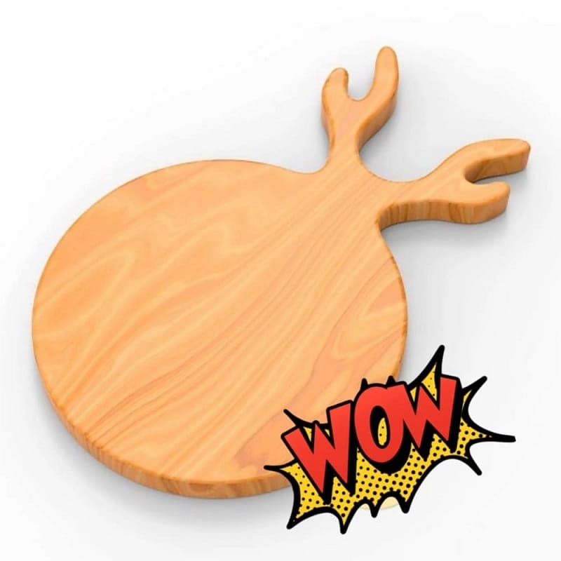 Cutting Board with Horn Laser Cut File
