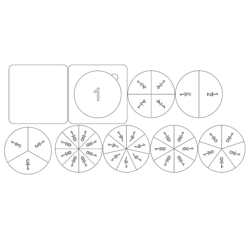 Fractional Circles Math Learning Wheel Laser Cut File