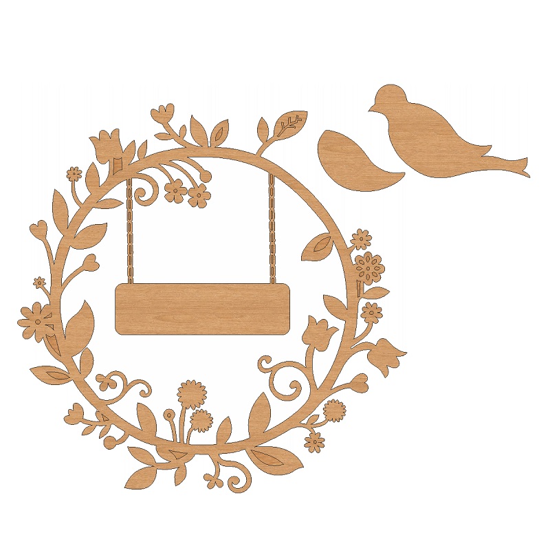 Welcome Wreath with a Bird Laser Cut File