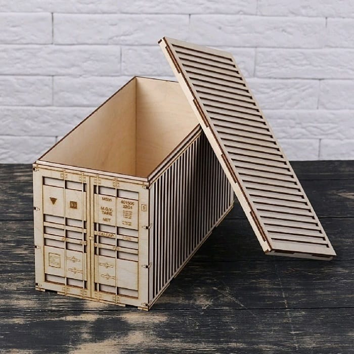Shipping Container Wood Model Laser Cut File