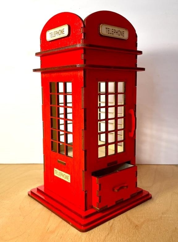 London Phone Booth Pencil Holder Laser Cut File