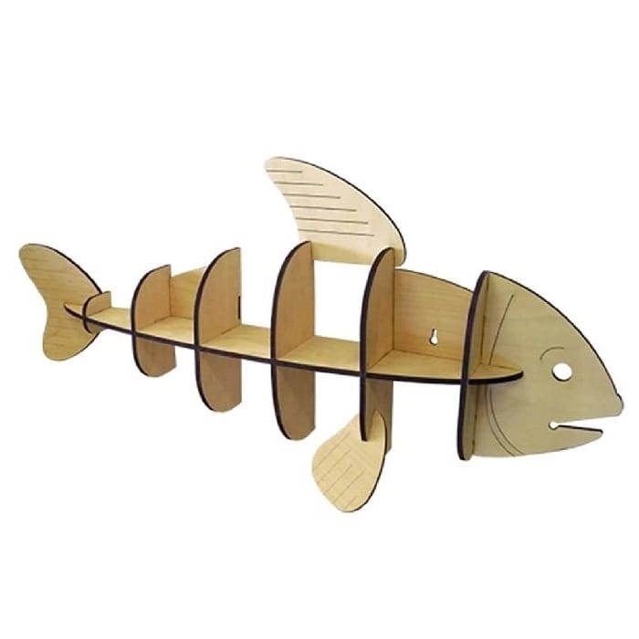 Polka Ryba Fish Wall Shelf Laser Cut File