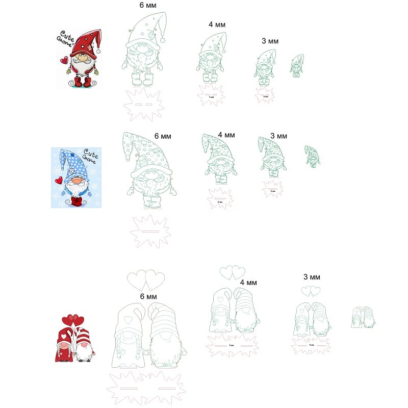 Gnome and Hare Christmas Decoration Laser Cut File