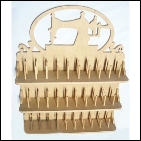Wooden 60 Spool Thread Rack Laser Cut File