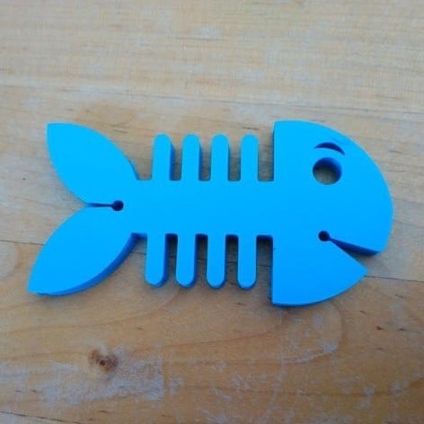 Fish Earphone Cable Holder Laser Cut File