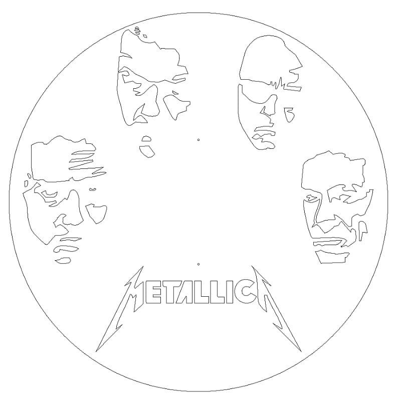 Metallica Vinyl Record Wall Clock Laser Cut File