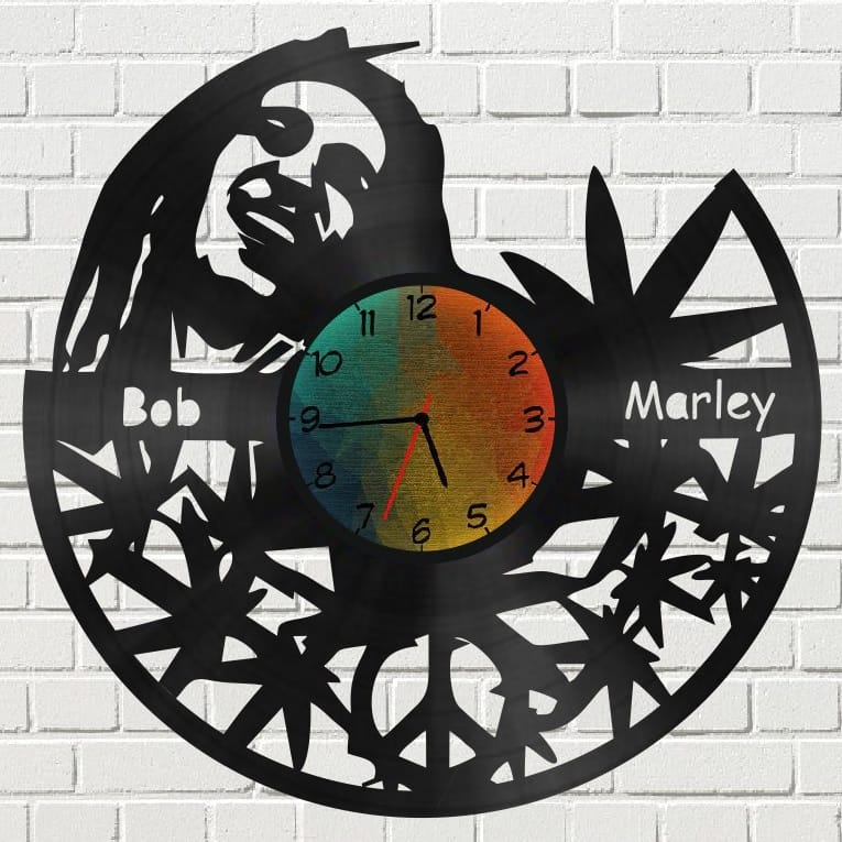 Bob Marley Vinyl Record Wall Clock Laser Cut File