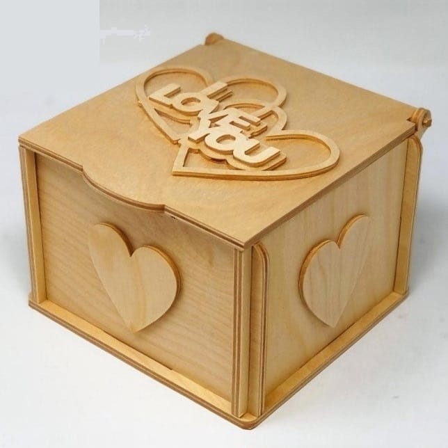 I Love You Wooden Gift Box Laser Cut File