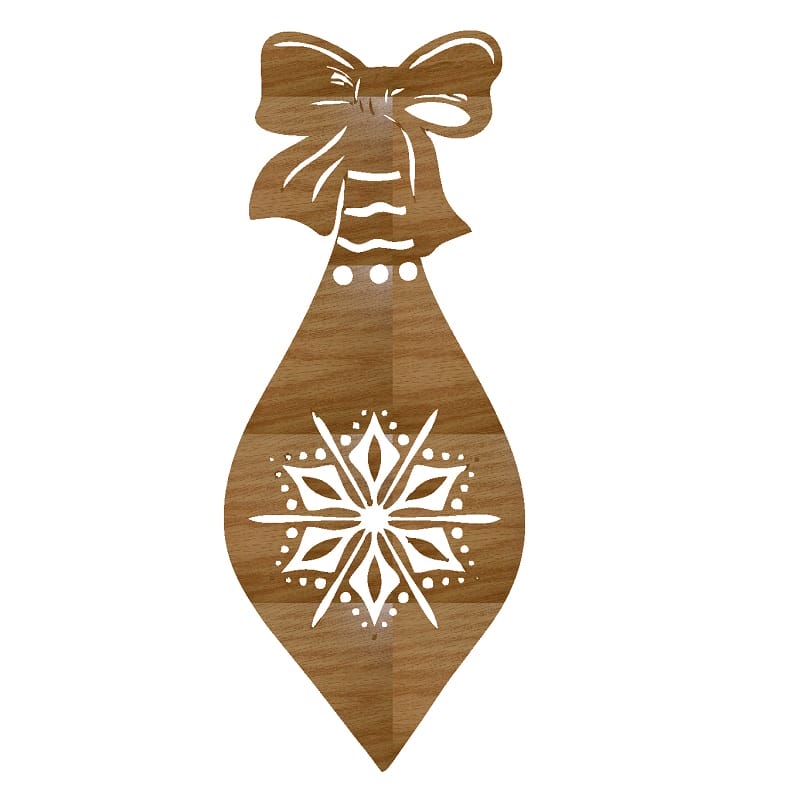 Xmas Teardrop Bauble Laser Cut File