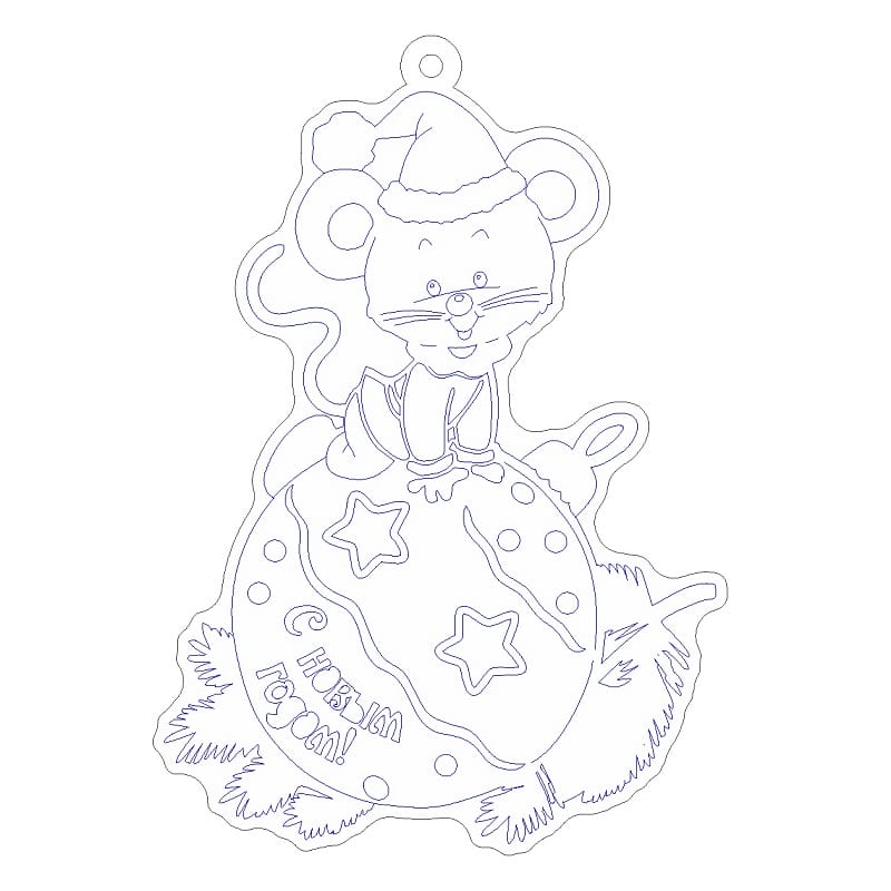 Cat On Ball Christmas Bauble Laser Cut File