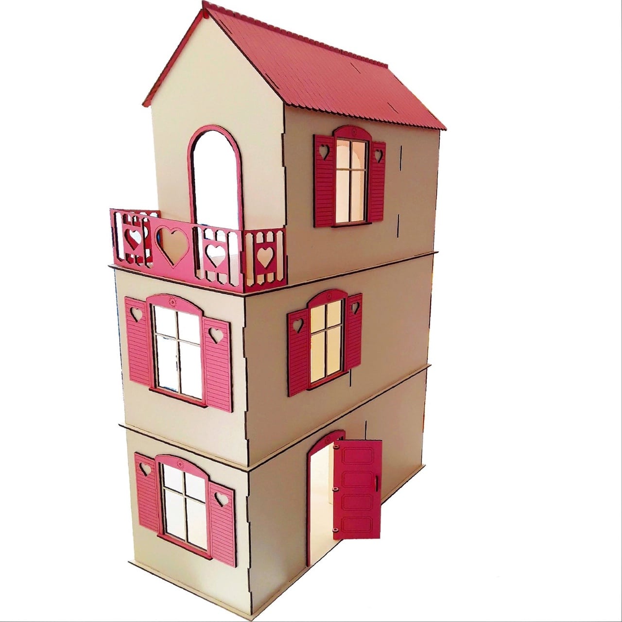 Laser Cut Dollhouse with Balcony